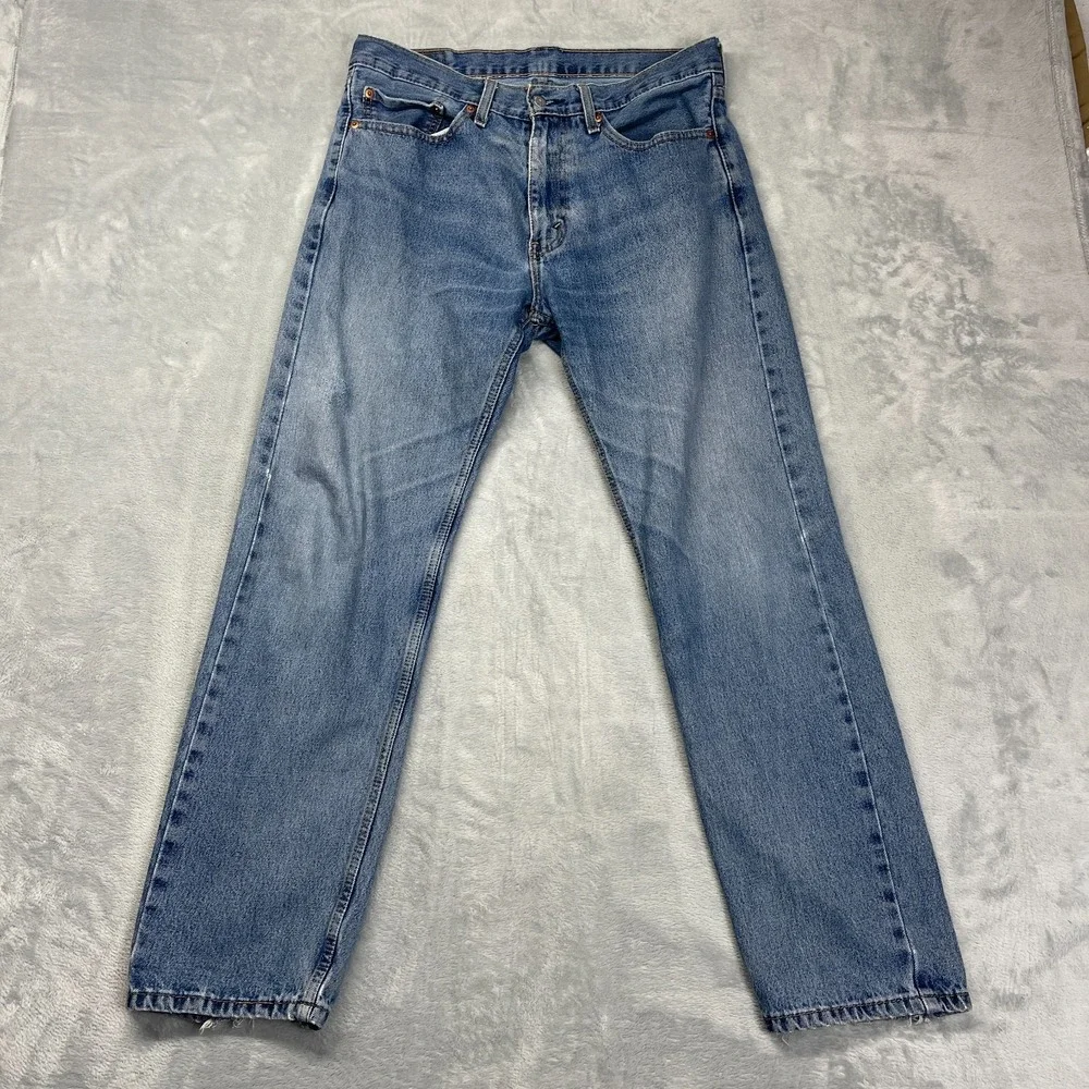 Levi's 505‎ Jeans Mens 34x32 Blue Denim Red Tab 5-Pocket Straight Leg Streetwear